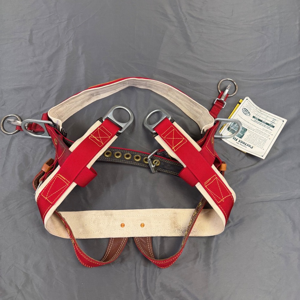 NWT Weaver Leather 1034 Large Arborist Climbing Saddle Red Wide Back Harness USA